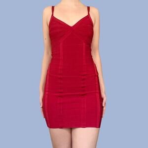 Vintage bebe red bandage dress